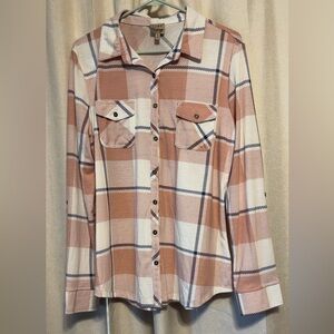 Como Vintage Pink and Blue Patterned Shirt